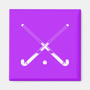 Púrpura del imán de la silueta del hockey hierba