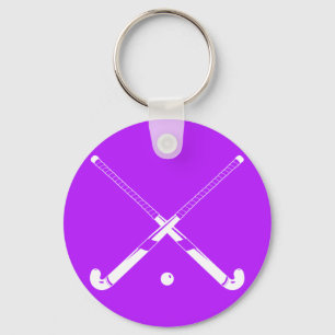 Púrpura del llavero de la silueta del hockey
