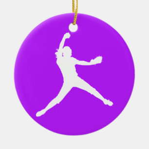 Púrpura del ornamento de la silueta de Fastpitch