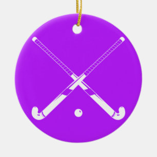 Púrpura del ornamento de la silueta del hockey