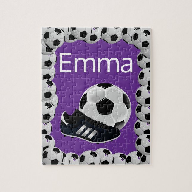 Púrpura del rompecabezas del fútbol (Vertical)
