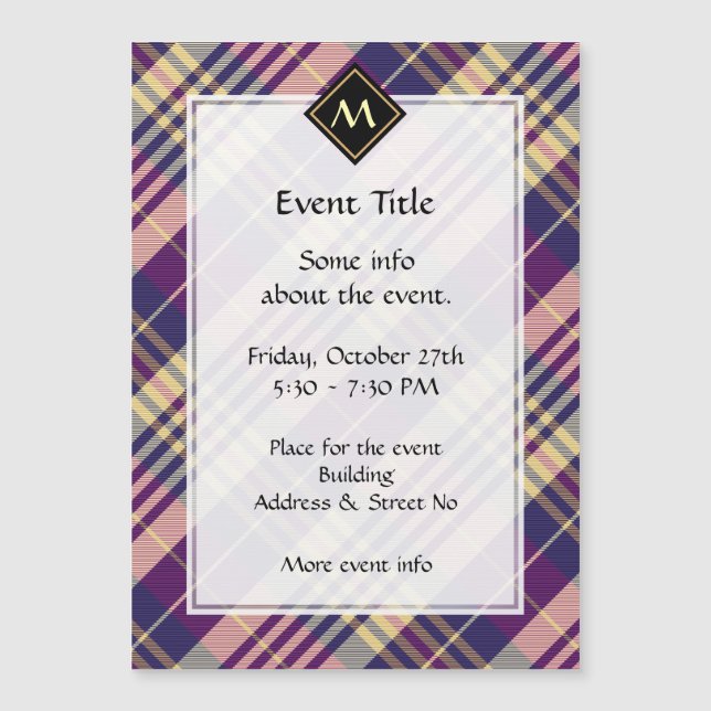 Púrpura, dorada y azul Tartán (Anverso)