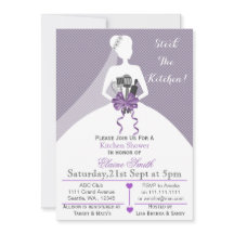 Púrpura en la cocina Ducha de novia Invitación