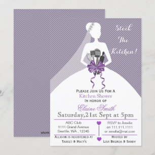 Púrpura en la cocina Ducha de novia Invitación