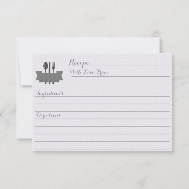 Púrpura en la cocina Tarjeta de receta de ducha de (Anverso)