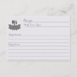 Púrpura en la cocina Tarjeta de receta de ducha de