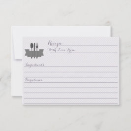 Púrpura en la cocina Tarjeta de receta de ducha de