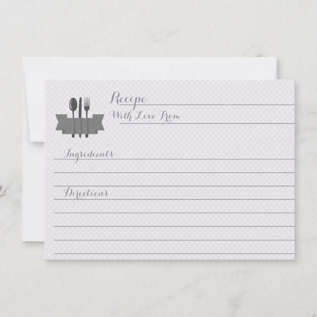 Púrpura en la cocina Tarjeta de receta de ducha de (Anverso)