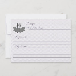 Púrpura en la cocina Tarjeta de receta de ducha de