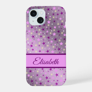 púrpura,estrellas,personalizar + funda, funda