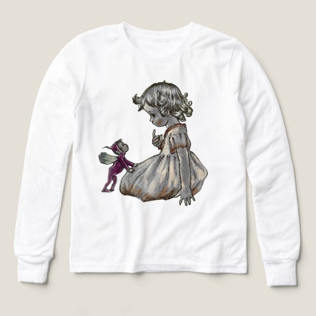 Púrpura Fairy de manga larga niños arriba (Diseño frontal)