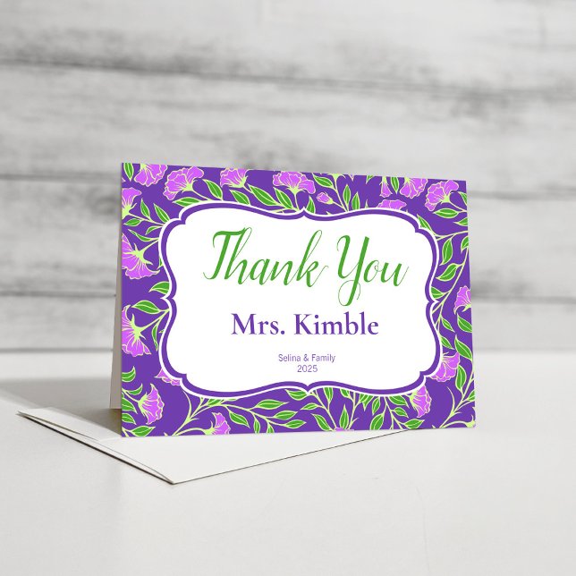 Púrpura Flor Gracias tarjeta para cualquiera (Subido por el creador)