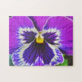 Púrpura Flor Pansy Garden Art Puzzle