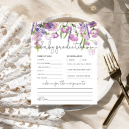 Púrpura Flor silvestre Tarjeta de consejo para la 