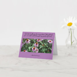 Púrpura Flores de la tarjeta en blanco