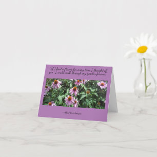 Púrpura Flores de la tarjeta en blanco