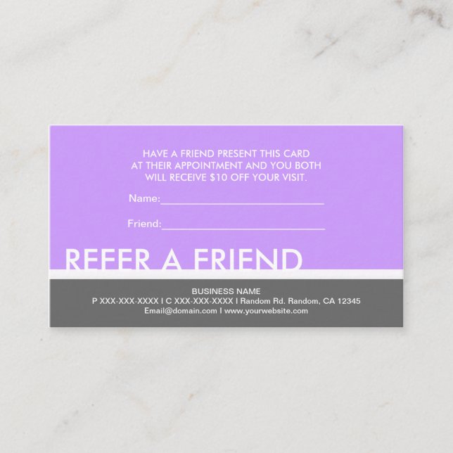 Púrpura gris simple remitir tarjetas de personaliz (Anverso)