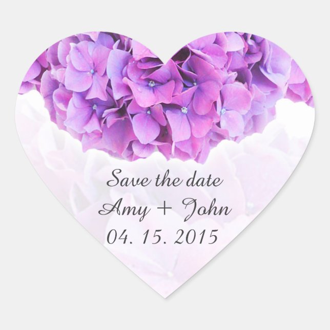Púrpura hidrangea pegatinas de boda hidrangea4 (Anverso)