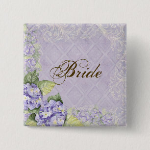 Púrpura Hydrangea Swirl - botón de fiesta nupcial