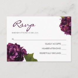Púrpura Hydrangea - Tarjeta de respuesta RSVP