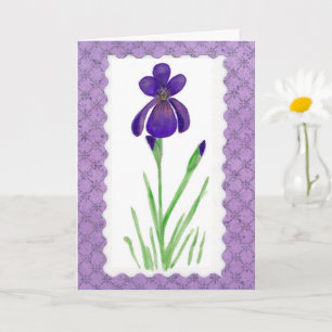 Púrpura Iris tarjeta de día para madre de fuente g
