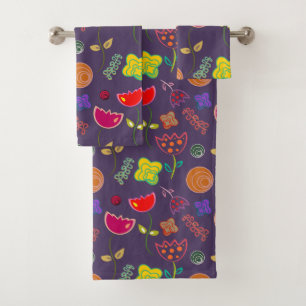 Púrpura lavendar floral arte brillante moderno