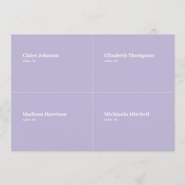 Púrpura Lilac Boda Tarjeta DIY (Anverso)