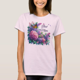 Púrpura Lilacs Mejor Camiseta Floral De Mamá