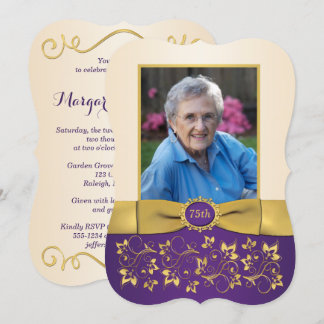 Púrpura, Marfil, Oro 75.ª Invitación al cumpleaños
