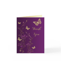 Púrpura, Mariposa de Oro, Tarjeta de Nota de Agrad