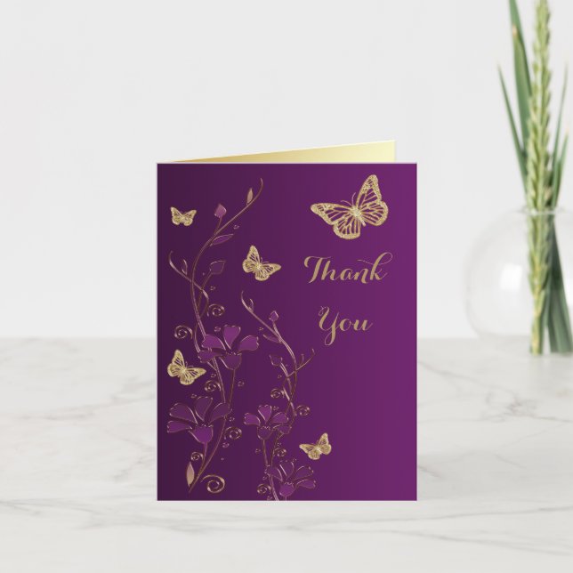 Púrpura, Mariposa de Oro, Tarjeta de Nota de Agrad (Anverso)