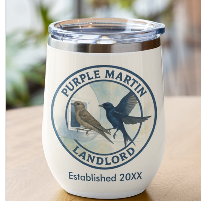 Púrpura Martin Landlord Nature Swallow Bird Gours (Purple martin landlord wine tumbler)
