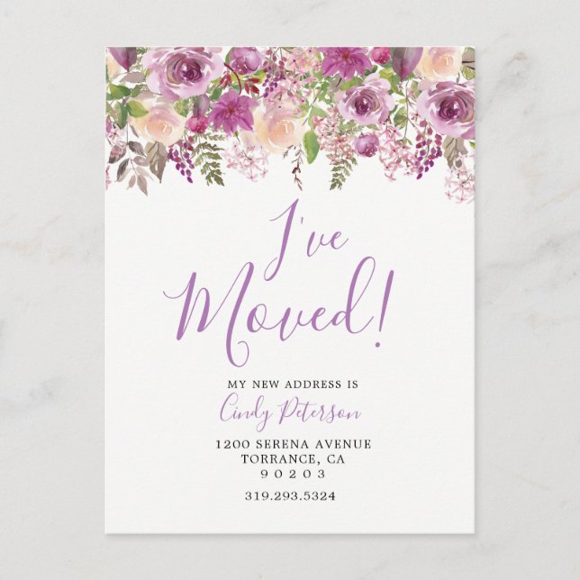 Púrpura Me He Mudado | Tarjeta postal de anuncio d (Anverso)