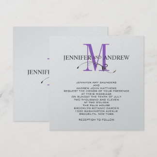 Púrpura moderna del remolino de las invitaciones