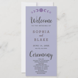 Púrpura Moon Phases Silver Wedding Program