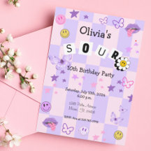 Púrpura Música Pop Tween Invitación al cumpleaños