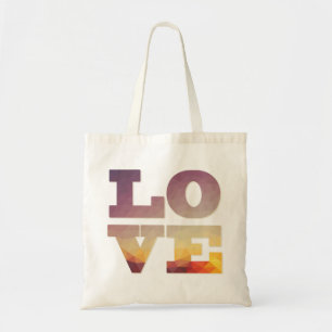 Púrpura/naranja/palabra de amor amarilla en bolsa