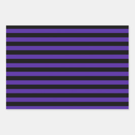 Púrpura/negra Patrones envolver hoja de papel conj