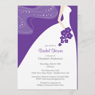 Púrpura nupcial de la invitación de la ducha de la
