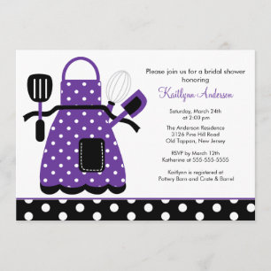 Púrpura nupcial de la invitación de la ducha de la