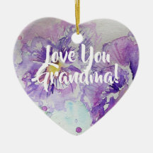 Púrpura Pansy Floral Love You Abuela Decoración