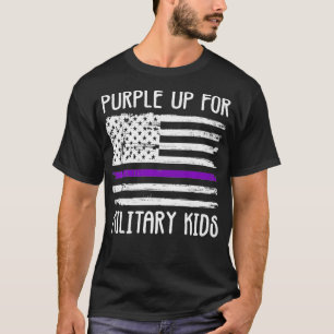 púrpura para camiseta de niños militares morado mi
