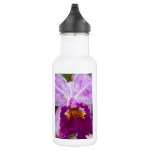 Púrpura Pasión Orquídea Botella de agua de acero i