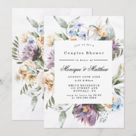 Púrpura Peony Wildflowers Parejas de ducha Invita