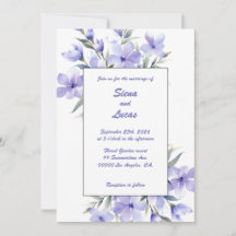 Púrpura perwinkles: Invitación a la boda