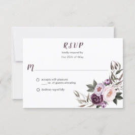 Púrpura Plum Rosa Peonies Bouquet Greenery RSVP #2