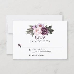 Púrpura Plum Rosa Peonies Bouquet Greenery RSVP #3
