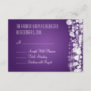 Púrpura punteada RSVP que se casa elegante