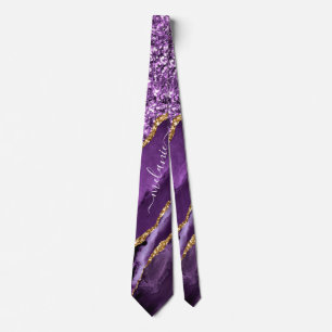 Púrpura Purpurina de oro de corbata de cuello con