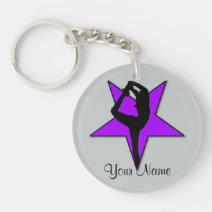 Púrpura que anima alrededor de llavero